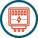 Icon mit einem Gaszähler