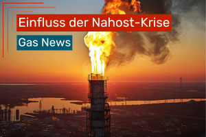 Gasfackel in einer Raffinerie bei Sonnenuntergang – Einfluss der Nahost-Krise auf Gaspreise und Energiemarkt.